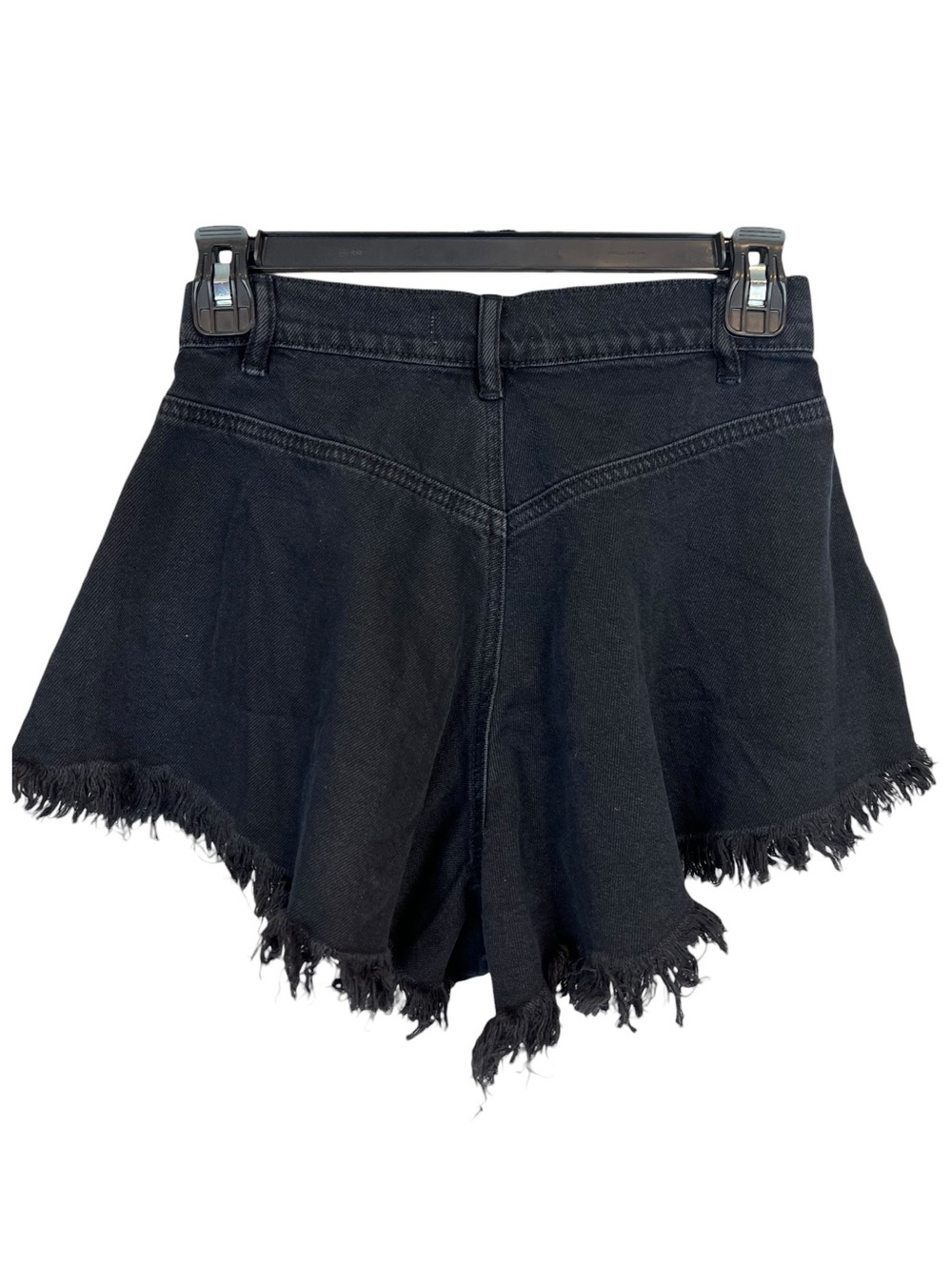 We the Free Free People Black Denim Frayed Hem Shorts NWT - Picture 5 of 14